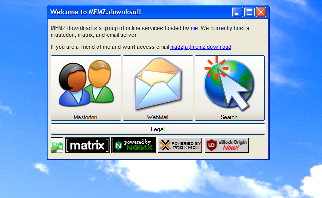 A screenshot of the memz.download site